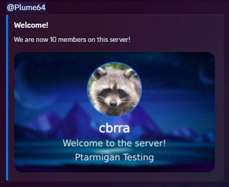 Welcome message example